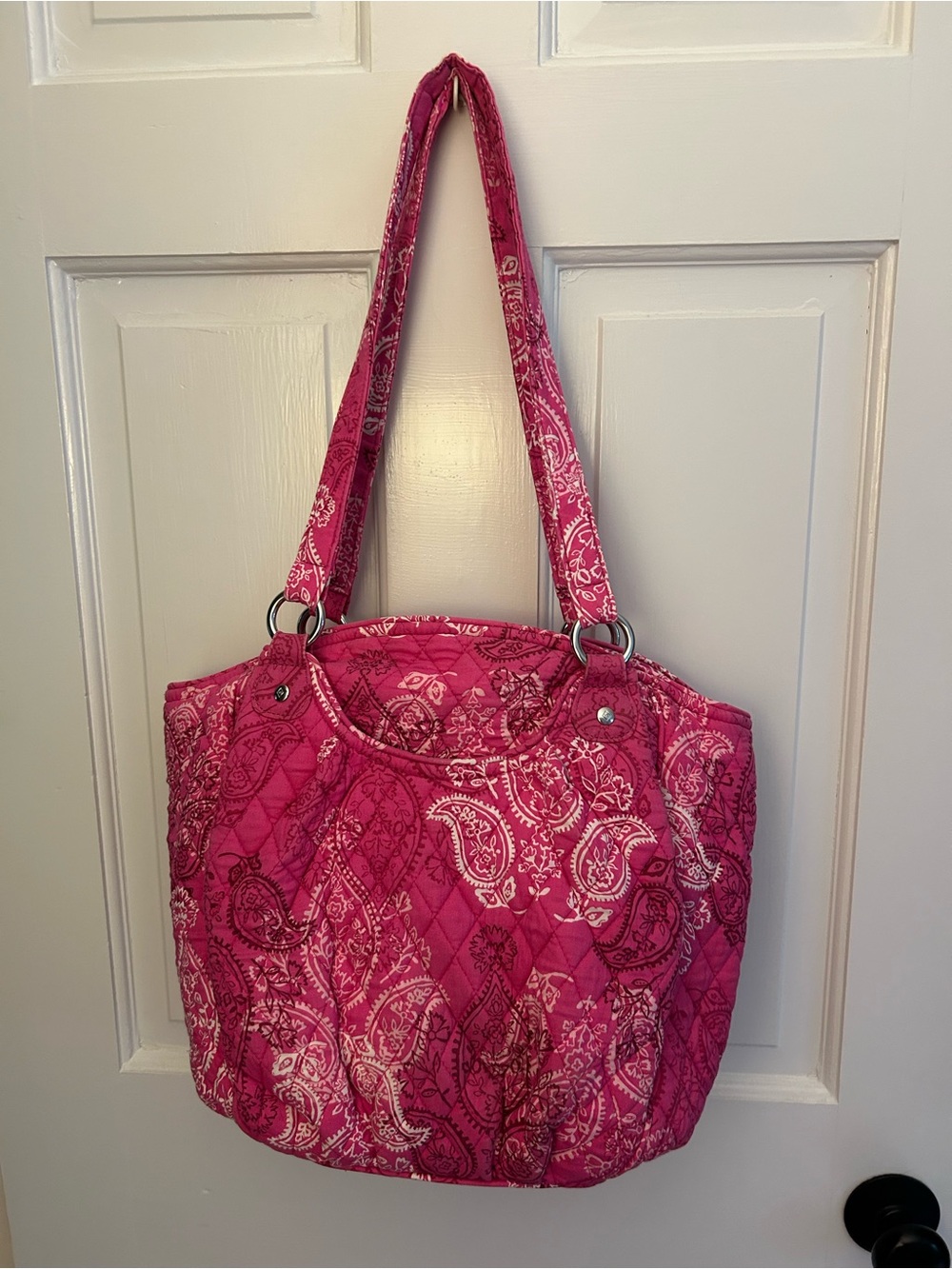 Vera Bradley Quilted Paisley Shoulder Bag in Fuchsia